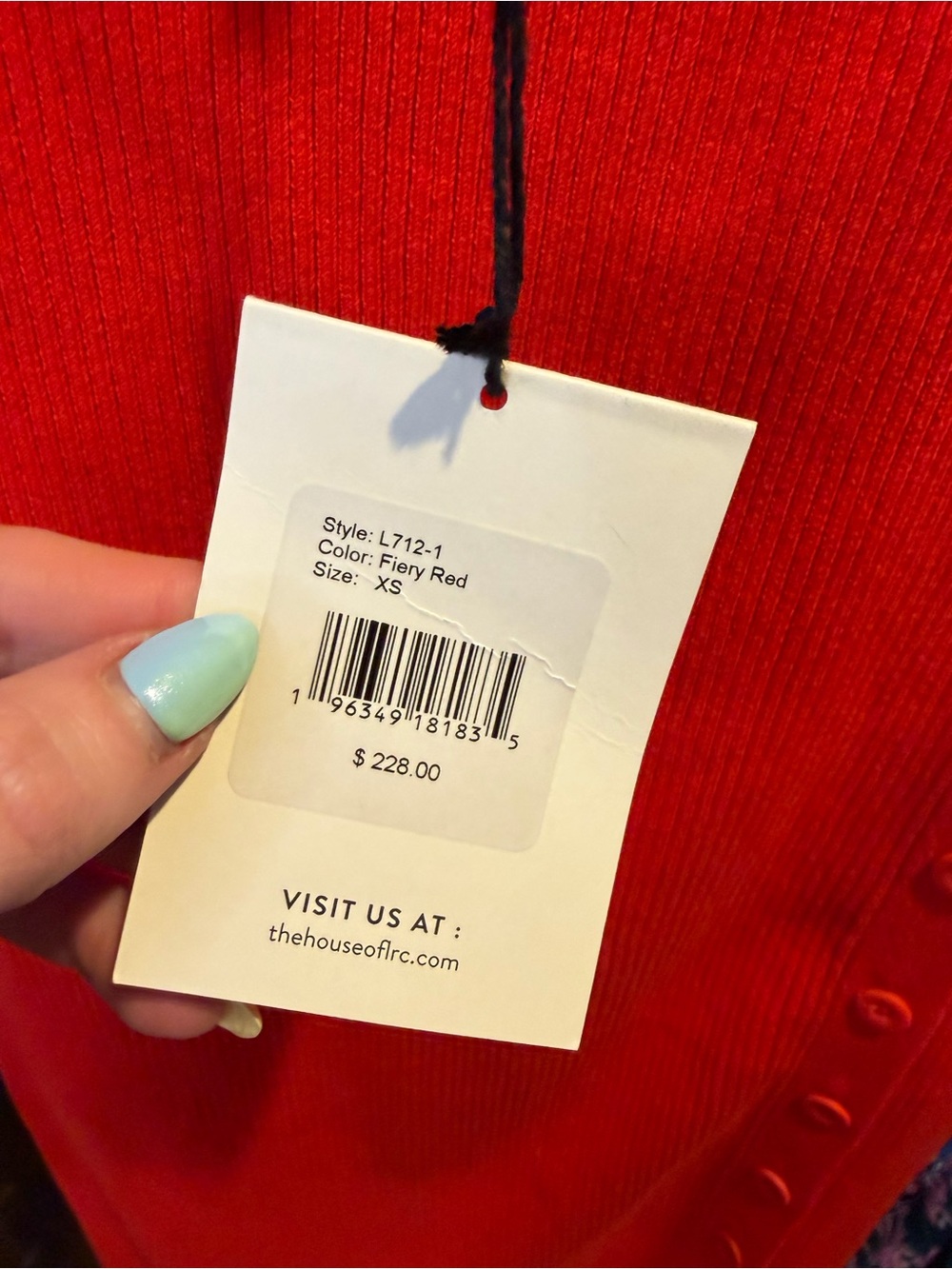 NWT LITA Ciara Sleeveless Ribbed Mini Dress in Fiery Red - Picture 5 of 5